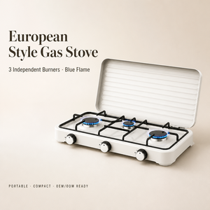 Fornello a Gas Portatile da Esterno a 3 Fuochi, Design Europeo, Piano Cottura a Gas da Tavolo Alimentato a Batteria, Ecologico per Uso Domestico - Product Image 4