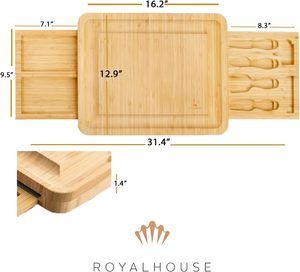 Plateau à <span class=keywords><strong>fromage</strong></span> en bambou personnalisé avec logo et ensemble <span class=keywords><strong>de</strong></span> couverts en acier inoxydable, plateau à charcuterie en bois pour usage en <span class=keywords><strong>restaurant</strong></span> - Product Image 2