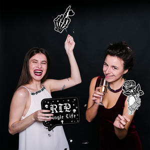 Kit de 22 Accesorios para Fotos de Halloween, Decoración Gótica para Despedida de Soltera, para Mujeres y Chicas, RIP Vida Soltera - Product Image 4
