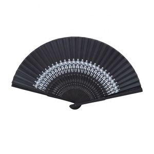Éventail à main en bambou Larrel, peint sur mesure, en matériau naturel, pour femme, style chinois et japonais, vintage, élégant, pliable, pour mariage et église, motif croix - Product Image 1