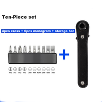 Jeu de 8 embouts de tournevis à cliquet Torx de 1/4 pouces à 90 degrés Poignée en acier chromé de qualité bricolage Support OEM personnalisé