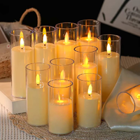 Bougies LED sans flamme à télécommande à 5 flammes pour l'ambiance des fêtes d'anniversaire, décorations de fêtes et de festivals