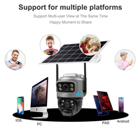 Nouvelle caméra solaire à double objectif Verto V380 6MP alimentée par batterie, caméra CCTV LTE avec carte SIM 4G, caméra IP PTZ à double objectif