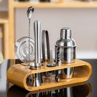 Kit de bar pour divertissements à domicile, outils de mélange de cocktails, kit de barman en acier inoxydable et ensemble de shaker à cocktails Martini