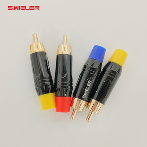 <span class=keywords><strong>หัว</strong></span>แจ็ค RCA ตัวผู้แบบมืออาชีพพร้อมสปริงเหล็กอะแดปเตอร์ <span class=keywords><strong>AUX</strong></span> ตัวผสมลำโพงทองแดงชุบนิกเกิล - Product Image 5