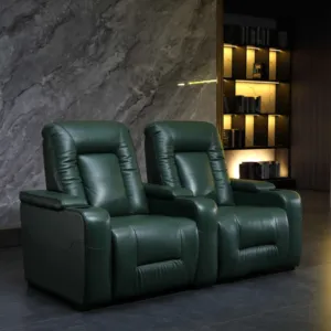 Canapé home cinéma en cuir véritable meubles <span class=keywords><strong>de</strong></span> <span class=keywords><strong>théâtre</strong></span> design anti-rides inclinable électrique un canapé spécial pour la salle <span class=keywords><strong>de</strong></span> cinéma - Product Image 1