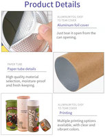 Vente en gros Tube en papier avoine petit déjeuner nourriture Eco Cylindre carton biodégradable Cadeau Papier peut pour Wenzhou Usine personnalisée