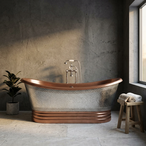 Baignoire ovale autoportante de luxe en cuivre à pattes de chat sans couvercle pour adultes, maison, hôtel, salle de bain - Artisanat indien - Product Image 3