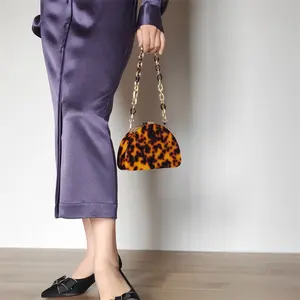 JIAGENG дизайн | Ретро черепаха hawksbill винтажная полукруглая акриловая сумка-клатч для мероприятий