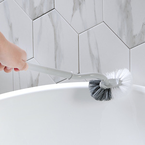 <span class=keywords><strong>Brosse</strong></span> de toilette <span class=keywords><strong>à</strong></span> long manche incurvé en T avec poils doux, sans angle mort, ensemble multifonction mural pour salle de bain, cuisine, armoire - Product Image 2
