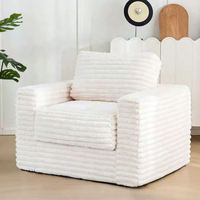 Canapé en velours côtelé rayé moelleux, causeuse douce et confortable pour salon, chambre, appartement, mobilier de maison