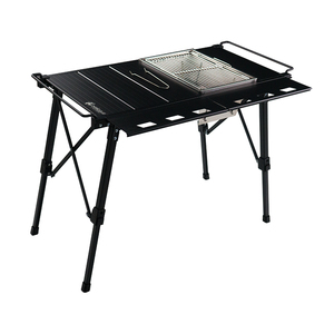 Juego de Mesa y Horno Ajustable en Altura Chanodug 2025 de Aluminio FX-7156-IGT para Exteriores, Hecho en China, Nuevo Diseño, Negro - Product Image 1