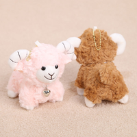 En gros, Porte-clés pendentif mignon en peluche agneau avec collier de perles, OEM, super doux, mascotte mouton, jouet en peluche pour cadeau