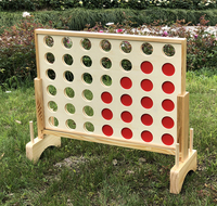 Jeu de société Connect 4 classique de grande taille en bois pour l'intérieur et l'extérieur, quatre en ligne