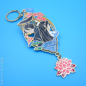 Porte-clés en métal personnalisé sur le thème de l'anime, forme irrégulière, couleur or, fait main, pour cadeaux d'affaires, publicité et promotion - Product Image 2
