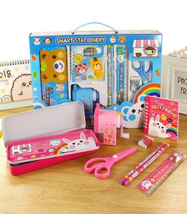 Ensemble de papeterie mignon pour la rentrée scolaire, 8 pièces, boîte cadeau pour étudiants, logo personnalisé, cadeau pour enfants, vente en gros - Product Image 1