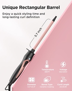 NB WIDE 3/8 Zoll Super Schmaler Rechteckiger Keramik-Lockenstab Elektrischer PTC-Heizer LED Kleiner Stäbchen-Lockenstab - Product Image 4