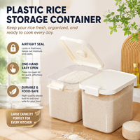 Contenedor de Almacenamiento de Arroz de Plástico de Alta Gama, Grande, de 20 Libras, para Uso Doméstico, Estilo Nórdico, Sellado, a Prueba de Insectos y Humedad