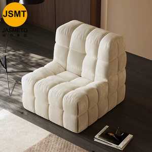 Sillón de Tela Minimalista en Forma de Cubo, Resistente a las Manchas, Fácil de Cuidar, Asiento Individual Moderno para Sala de Estar/Dormitorio - Product Image 3
