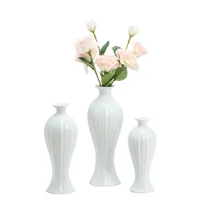 White Ceramic Vase Home Decor Geometry Design Decorative Vase for Wedding Dinner Party Office Decorative Gift