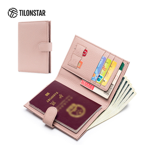 TILONSTAR TPW107P-Porte-cartes à deux volets avec motif litchi véritable, porte-passeport de voyage avec blocage RFID de qualité supérieure - Product Image 1