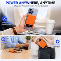 Power Bank Magnetik 5000mAh Terlaris 20W Pengisian Daya Nirkabel Cepat Ultra Tipis Portabel dengan Layar LED