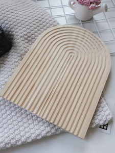 Plateau décoratif en bois naturel en forme de vague pour la cuisine, le salon, la chambre à coucher et la décoration intérieure, plateau de service en bambou - Product Image 2