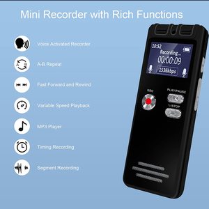 Aomago-Dictáfono profesional con cancelación de ruido, memoria de disco USB de 16GB, reproducción de música <span class=keywords><strong>MP3</strong></span>, formato de Audio Wav, activación por voz - Product Image 3