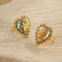 Bague en acier inoxydable de fleur de résine de coeur de filigrane français pour des femmes ISO RoHS conforme