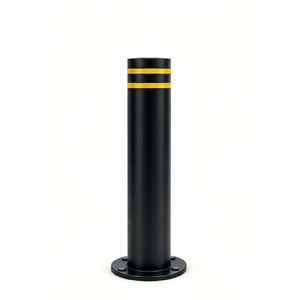 Poteau de signalisation fixe anti-collision noir de 168 mm, revêtu de peinture en poudre, barrière routière en acier robuste pour trottoir, usage communautaire et commercial - Product Image 1