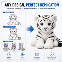 Fabricant de jouets en peluche Tigre Blanc Personnalisé OEM ODM Vente en Gros Animaux en Peluche Réalistes Poupées Douces Mascottes de Marque Articles Cadeaux