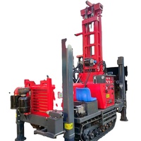 Foreuse hydraulique sur chenilles robuste pour puits d'eau, irrigation agricole et utilisation minière, avec pompe PLC et moteur, profondeur 200m