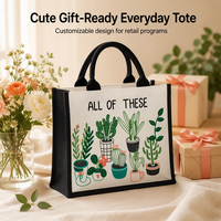 Sac fourre-tout en toile réutilisable écologique, design personnalisé mignon de dessins animés, pour les courses quotidiennes, cadeau, vente en gros, commande en gros