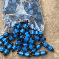 Connecteur économique en PP 16 mm bleu pour ruban goutte-à-goutte, adaptateur de raccordement à écrou de blocage pour tuyau d'irrigation goutte-à-goutte