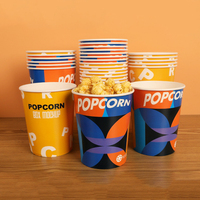 Personnalisé Réutilisable Belle Étoile Popcorn Poulet Frit Seau En Papier Or Dessin Animé Popcorn Jumbo Seau Gobelets En Papier Avec Séparateur