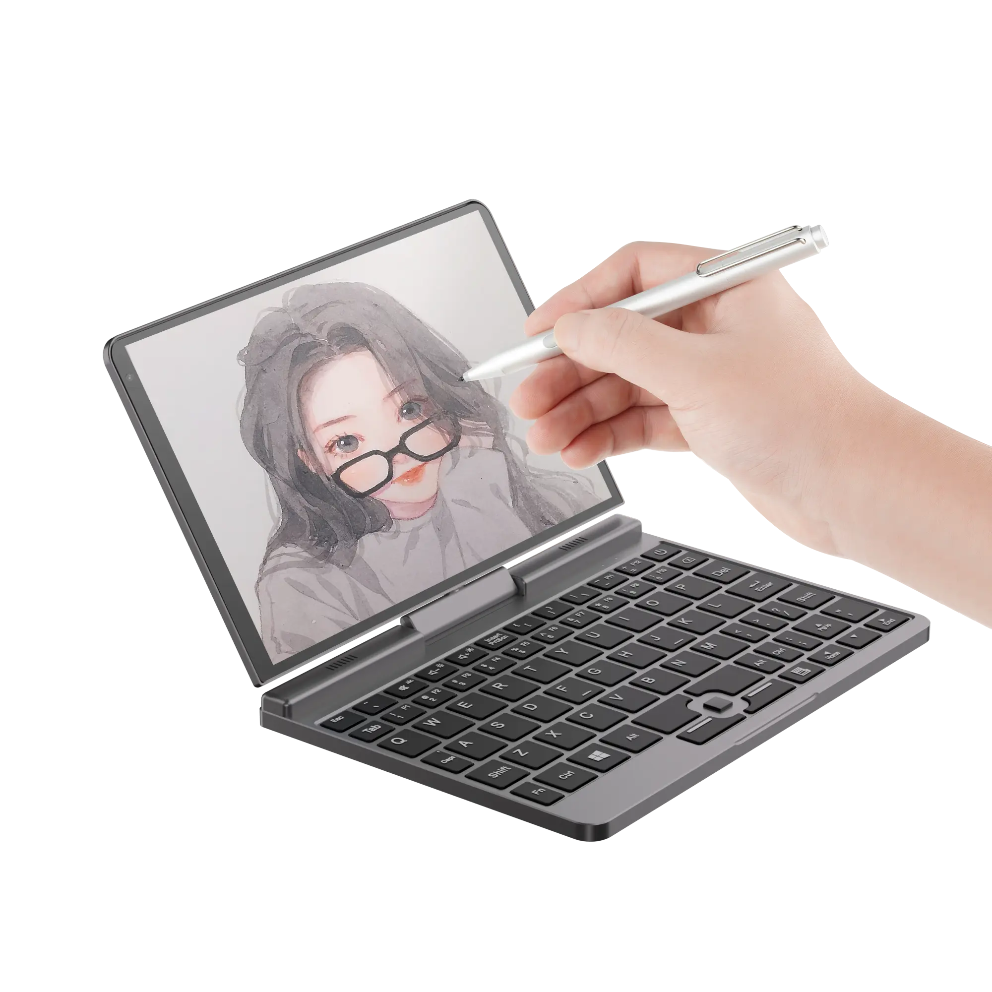 Карманный ноутбук мини 8 дюймов сенсорный экран ноутбук 360 градусов поворотный для офисной работы школы DDR5 12 ГБ оперативной памяти для деловых поездок