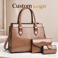 Sac à main de luxe tendance pour femme, ensemble trois pièces haut de gamme, grande capacité, fermeture éclair, chaînes, doubles bretelles