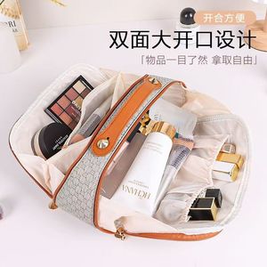 Bolsa de maquillaje de viaje de gran capacidad con asa suave, duradera y organizable, bolsa de aseo para mujer para almacenamiento en el hogar - Product Image 2