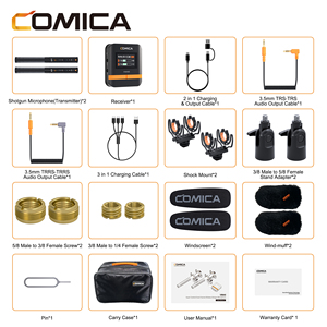 Comica Sản phẩm mới phát hành vm40 Combo Micro shotgun không dây hai kênh siêu cardioid ghi âm phao 48KHz/32 bit - Product Image 6