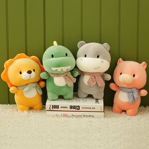 Greenmart Jouet pour enfants personnalisé unisexe bébé Bebes peluche douce dinosaure mignon cochon peluches doublure en maille anniversaire soulagement du stress lion - Product Image 2