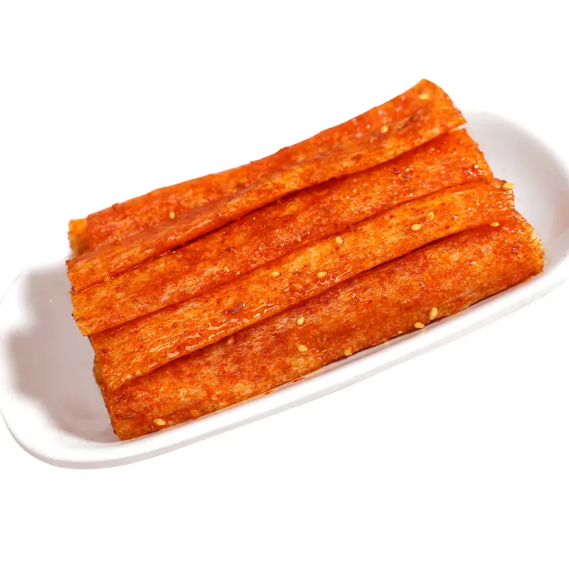 wholesale asian food chinese snack vegan meat spicy strips with Sweet sesam Flavor for travel