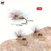 Mouches Premium Para-Adams nouées à la main, leurres de pêche à la mouche sèche Parachute Adams # 14 leurres flottants haute visibilité pour la truite et le grizzly