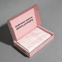 Caja de Papel para Pijamas con Acabado Mate Rosa, Impresión a Todo Color Personalizada, Caja para Ropa Interior, MOQ Bajo, Reciclable, con Papel de Embalaje