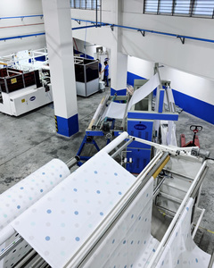 Línea de Producción de Sábanas Ajustables Totalmente Automática, de Rollo a Producto Terminado, con Costura Elástica para la Fabricación de Textiles para el Hogar - Product Image 6