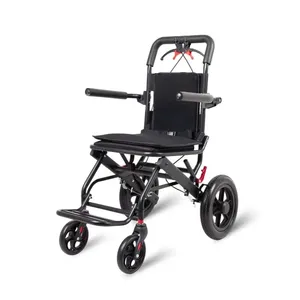 Fauteuil roulant pliable pour avion, fauteuil roulant en alliage d'aluminium ultra-léger, un <span class=keywords><strong>moyen</strong></span> de transport pour les personnes handicapées. - Product Image 4