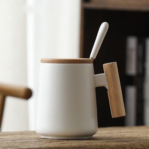 Wooden Mug Wooden Handle Arabic Coffee Mug Eco-friendly Cup Custom Coffee Mug With Lid Spoon Gift Box