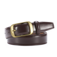 Ceinture pour femme en cuir véritable vintage, boucle à ardillon en alliage doré, largeur 3 cm, durable, légère, réglable, pour jeans