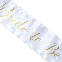 Cinta de Satén Personalizada con Logotipo, Impresión Dorada, Feliz Cumpleaños para Novia, Concurso de Belleza, Cinturón de Fiesta