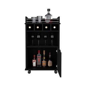 Kinsley DB Black <b>Storage</b> <b>Cart</b> Elegant Bar <b>Cart</b> for Living Room - Product Image 4