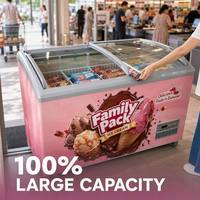 Congélateur à glaces intégré sur mesure OEM avec service de conception de logo personnalisé gratuit et étagères réglables pour les magasins de glaces